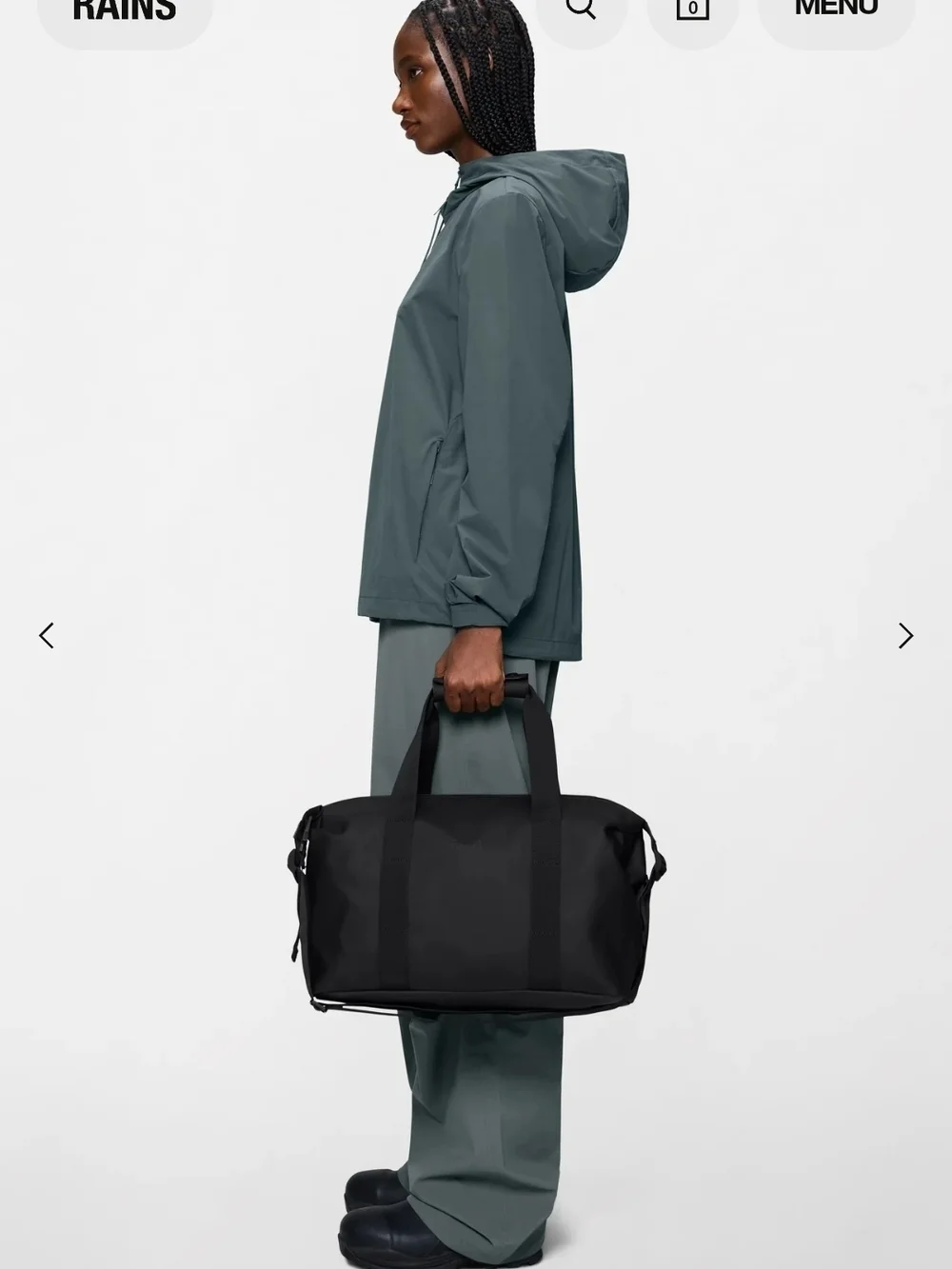 Rains Black Hilo Weekend Bag Small - NWT